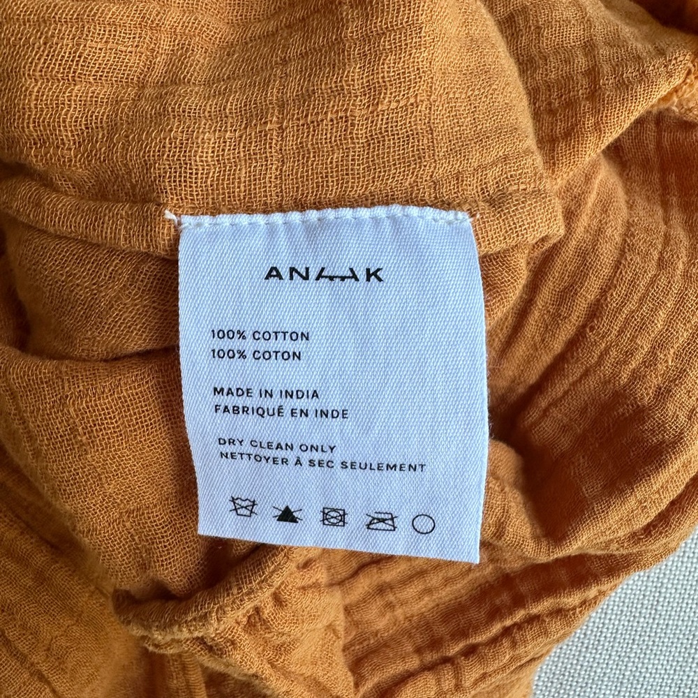 Anaak Flowy Orange Light Cotton Maxi Dress - Picture 6 of 7